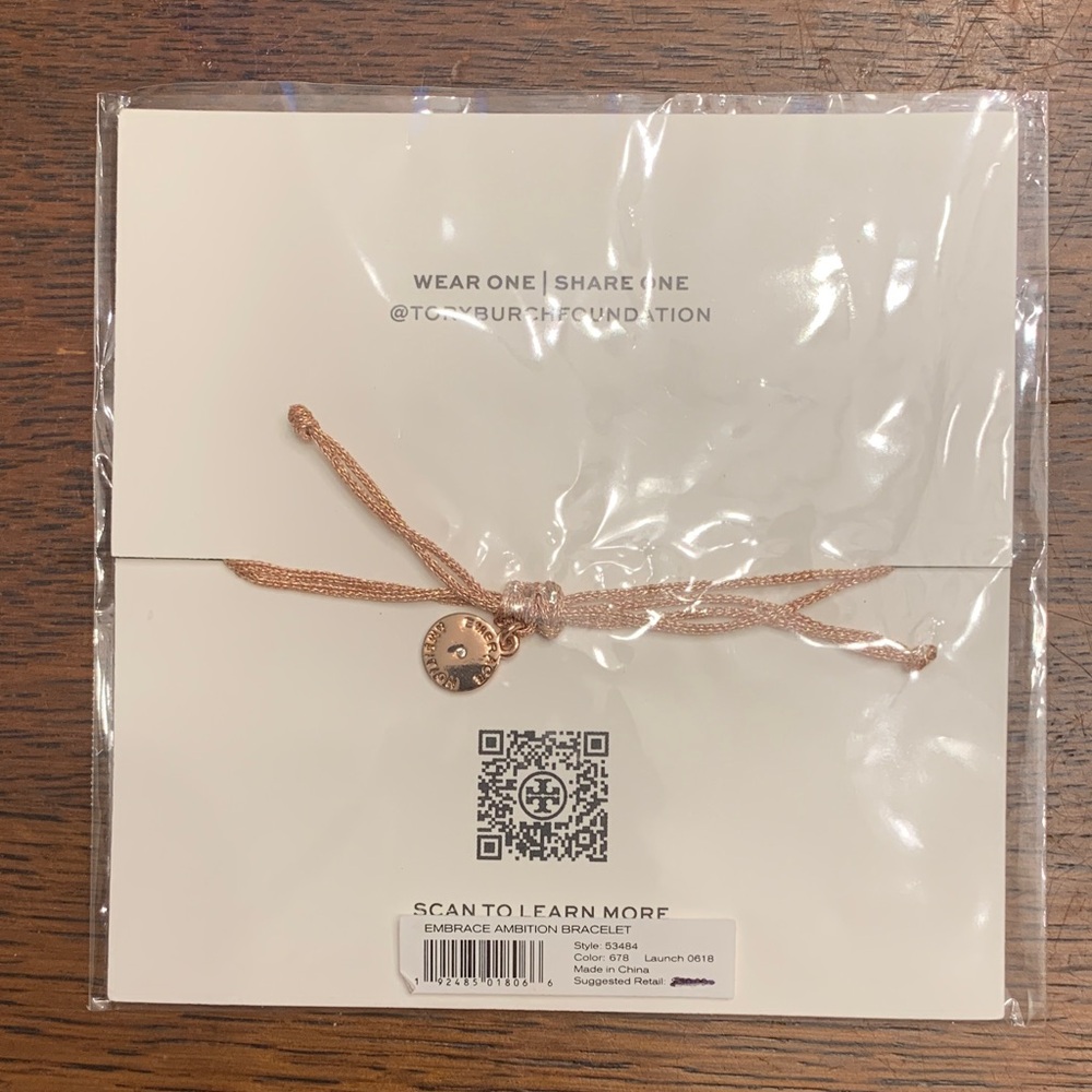 Tory Burch Rose Gold Double-T Delicate Chain Bracelet - Picture 2 of 2